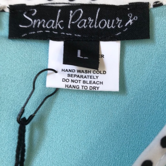 Smak Parlour | Dotted Trim Faux Wrap Flare Dress - Picture 8 of 8